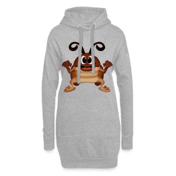 Kakerlake Küchenschabe - Hoodie-Kleid - Grau meliert - Vorne