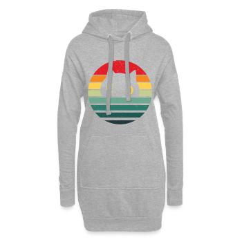 Retro Cat Vintage Cat Cat Lover - Sweat-shirt à capuche long Femme - gris chiné - Devant