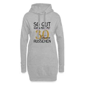 30 Geburtstag - Hoodie-Kleid - Grau meliert - Vorne