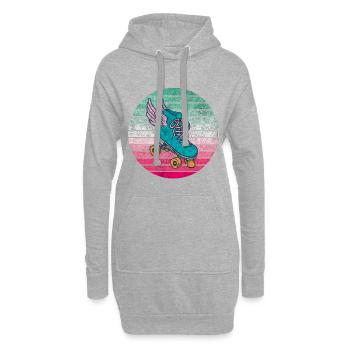 Rollschuh Vintage Design / Geschenk - Hoodie-Kleid - Grau meliert - Vorne