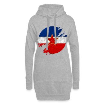 Jugoslawien Vintage Flaggen Kreis - Hoodie-Kleid - Grau meliert - Vorne