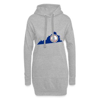 Virginia USA State Virginia Flagge Karte - Hoodie-Kleid - Grau meliert - Vorne