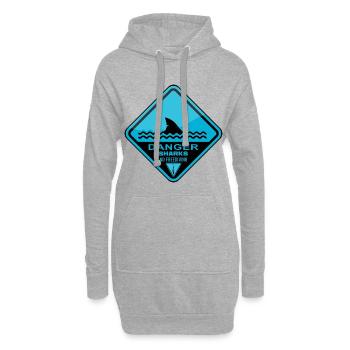 Danger Sharks Pas d’apnée - Sweat-shirt à capuche long Femme - gris chiné - Devant