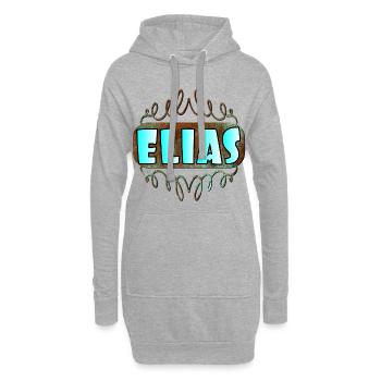 Nom Jour Cadeaux Garçons Prénom ELIAS - Sweat-shirt à capuche long Femme - gris chiné - Devant