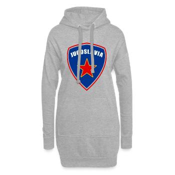 Drapeaux des armoiries de la Yougoslavie - Sweat-shirt à capuche long Femme - gris chiné - Devant