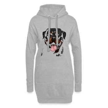 Rottweiler - Sweat-shirt à capuche long Femme - gris chiné - Devant
