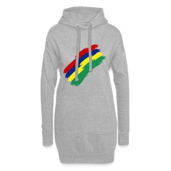 Couleurs du drapeau de l’île Maurice - Sweat-shirt à capuche long Femme - gris chiné - Devant