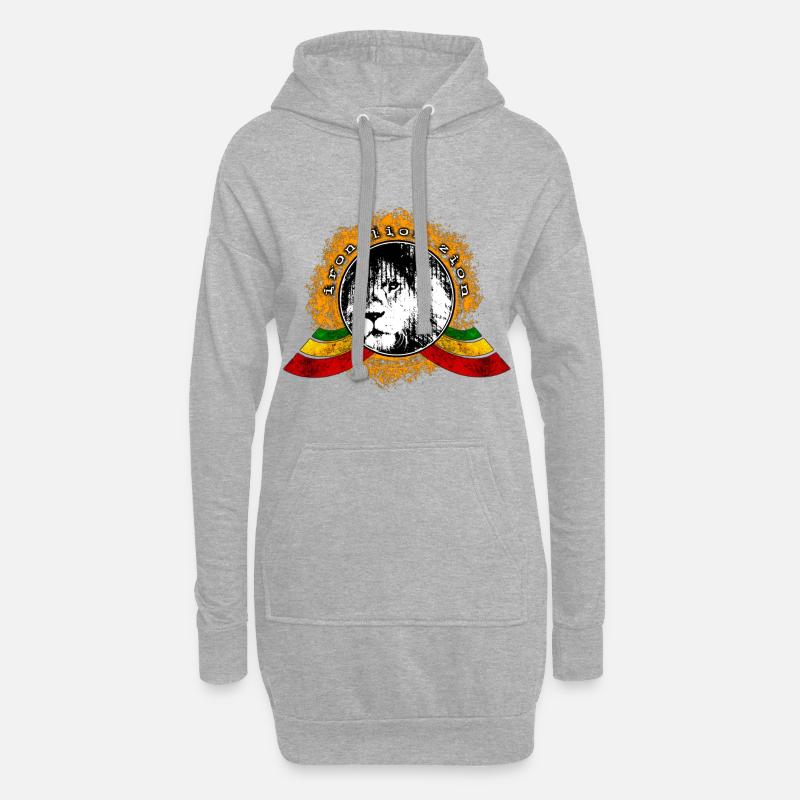Reggae Löwe - Hoodie-Kleid - Grau meliert