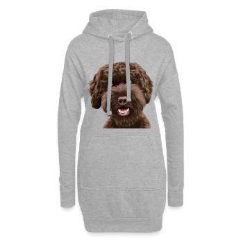 Chien Gribouillé Labradoodle - Sweat-shirt à capuche long Femme - gris chiné - Devant