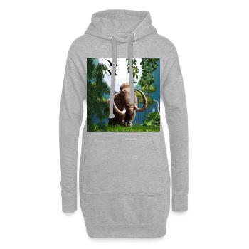 Mondbeschienener Mammut in der Dschungelnacht - Hoodie-Kleid - Grau meliert - Vorne