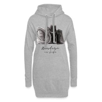 Western Life Cowboy Boots Lasso - Hoodie-Kleid - Grau meliert - Vorne