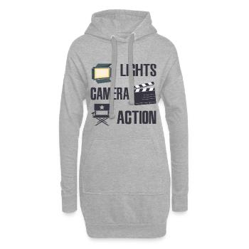 Producteur vidéo - Sweat-shirt à capuche long Femme - gris chiné - Devant
