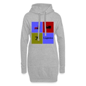 Équipe Logistique et Transport - Sweat-shirt à capuche long Femme - gris chiné - Devant