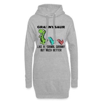 Drôle de déclaration de grand-mère grand-mère dinosaure - Sweat-shirt à capuche long Femme - gris chiné - Devant