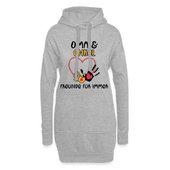 Großmutter Enkel Statement Oma - Hoodie-Kleid - Grau meliert - Vorne