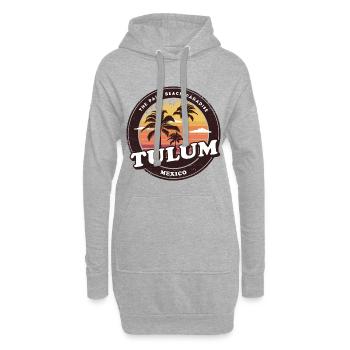 Tulum Mexiko Vintage Beach Design - Hoodie-Kleid - Grau meliert - Vorne