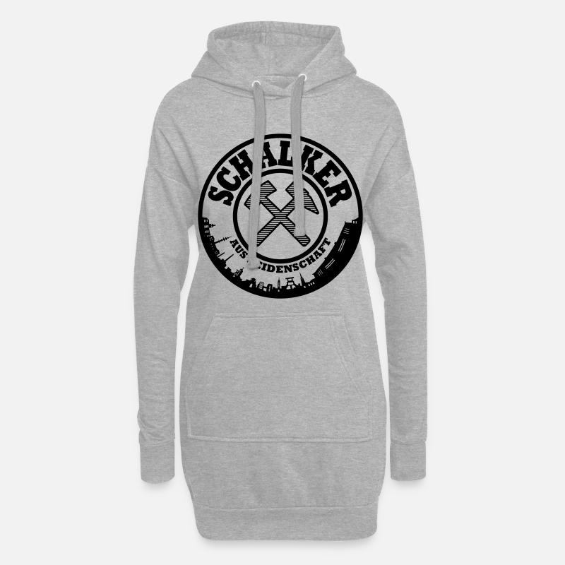 Gelsenkirchen Schalke Leidenschaft Farbe änderbar - Hoodie-Kleid - Grau meliert