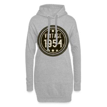 1954 Geburtsjahr Vintage Geburtstag Jahrgang - Hoodie-Kleid - Grau meliert - Vorne