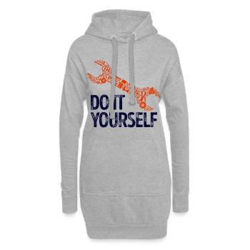 Auto Schraubenschlüssel Statement Schrauber - Hoodie-Kleid - Grau meliert - Vorne