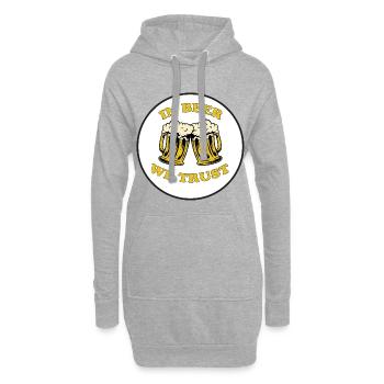 in Bier vertrauen wir Aufkleber Bier birra cerveza bière - Hoodie-Kleid - Grau meliert - Vorne
