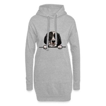 Auvergne Pointer Dog für Peeking Dog Lovers - Hoodie-Kleid - Grau meliert - Vorne