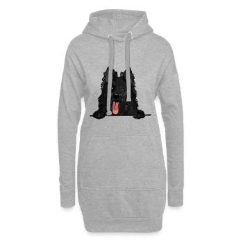 Schwarzer norwegischer Elchhundhund für Peeking Dog Liebhaber - Hoodie-Kleid - Grau meliert - Vorne