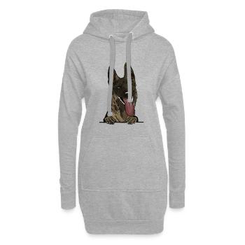 Malinois Chien de Berger Belge pour Peeking Dog Love - Sweat-shirt à capuche long Femme - gris chiné - Devant
