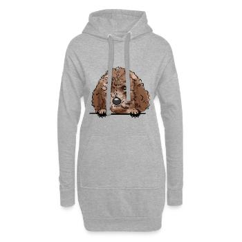 Chien caniche pour les amateurs de chiens qui jettent un coup d’œil - Sweat-shirt à capuche long Femme - gris chiné - Devant