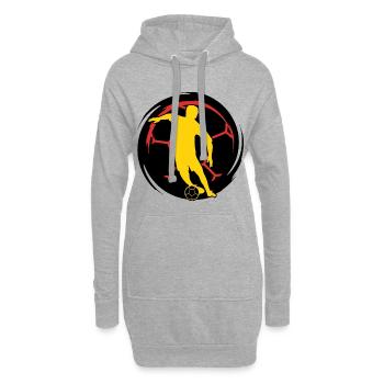 Fussball - Fussballer - Hoodie-Kleid - Grau meliert - Vorne