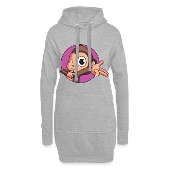 Freches Äffchen - Hoodie-Kleid - Grau meliert - Vorne