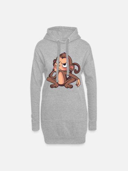 Clever Monkey - Hoodie Dress - heather grey