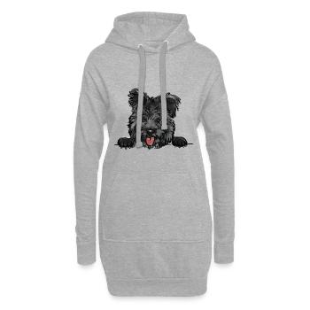 Pumi Hund für Peeking Dog Lovers - Hoodie-Kleid - Grau meliert - Vorne