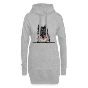 Schwedischer Elchhundhund für spähende Hundeliebhaber - Hoodie-Kleid - Grau meliert - Vorne