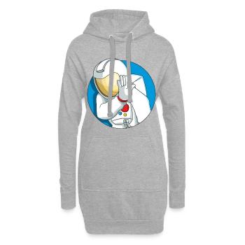 Astronaute timide - Sweat-shirt à capuche long Femme - gris chiné - Devant