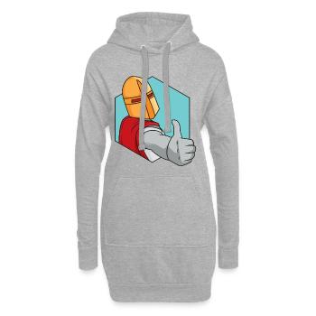 Pouce levé du chevalier - Sweat-shirt à capuche long Femme - gris chiné - Devant