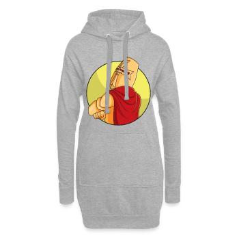 Croisé têtu - Sweat-shirt à capuche long Femme - gris chiné - Devant