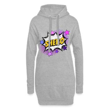 Shero - die Heldin - Hoodie-Kleid - Grau meliert - Vorne