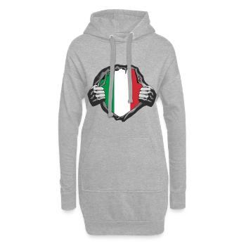 Italien Brust Design - Hoodie-Kleid - Grau meliert - Vorne