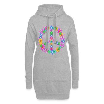 Signe de paix Mouvement pour la paix Amour Paix - Sweat-shirt à capuche long Femme - gris chiné - Devant