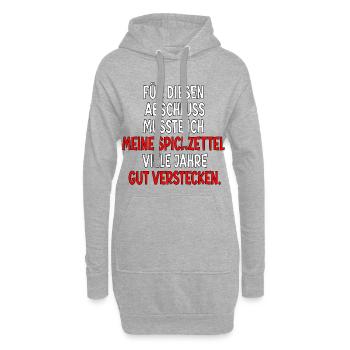 Abschlussprüfungen Bestanden - Spickzettel Sprüche - Hoodie-Kleid - Grau meliert - Vorne