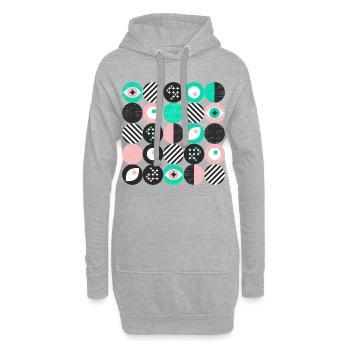 minimalisme audacieux l points l menthe & rose - Sweat-shirt à capuche long Femme - gris chiné - Devant