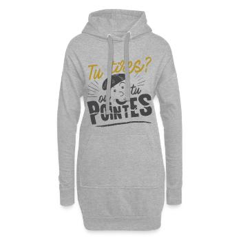 Tu tires, ou tu pointes ? joueur de pétanque - Sweat-shirt à capuche long Femme - gris chiné - Devant