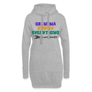 Alte Frau Cool Statement Großmutter Oma Seniorin - Hoodie-Kleid - Grau meliert - Vorne