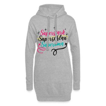 Oma Großmutter Superoma Alte Frau Spruch - Hoodie-Kleid - Grau meliert - Vorne