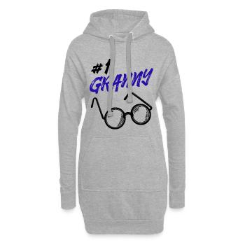 Omi Brille Statement Oma Beste Großmutter - Hoodie-Kleid - Grau meliert - Vorne