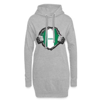 Nigeria Flaggen Design - Hoodie-Kleid - Grau meliert - Vorne