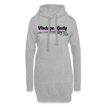 Vintage Grand-mère Grand-mère Vieille Femme Déclaration - Sweat-shirt à capuche long Femme - gris chiné - Devant