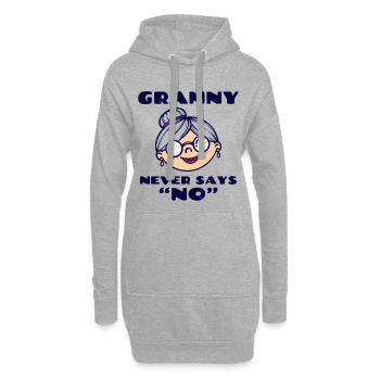 Lieblingsomi Großmutter Oma Statement Brille - Hoodie-Kleid - Grau meliert - Vorne