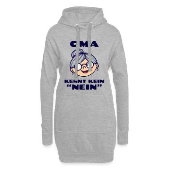 Brille Großmutter Oma Alte Frau Statement Omi - Hoodie-Kleid - Grau meliert - Vorne