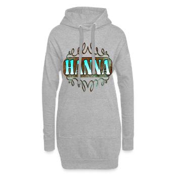 Namenstaggeschenke Tochter Hanna - Hoodie-Kleid - Grau meliert - Vorne